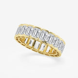 5 Carat Emerald Cut Diamond Half Bezel Eternity Band