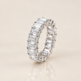 Emerald Cut Lab Grown Diamond Eternity Ring, 18K Gold