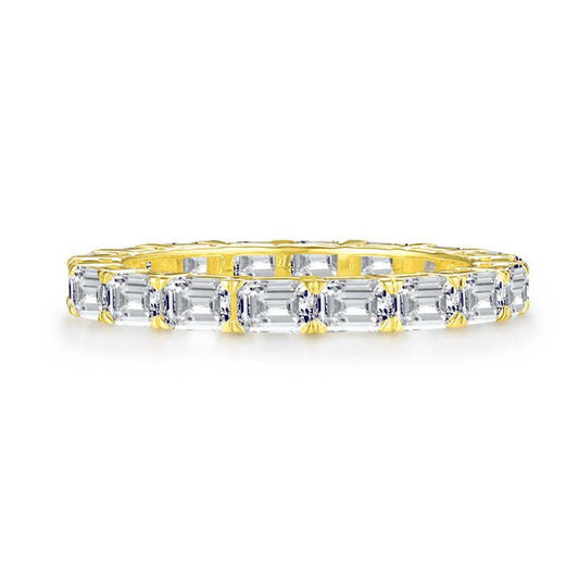 Emerald Cut Lab Grown Diamond Eternity Ring in 18K Yellow Gold - Future Jewelry