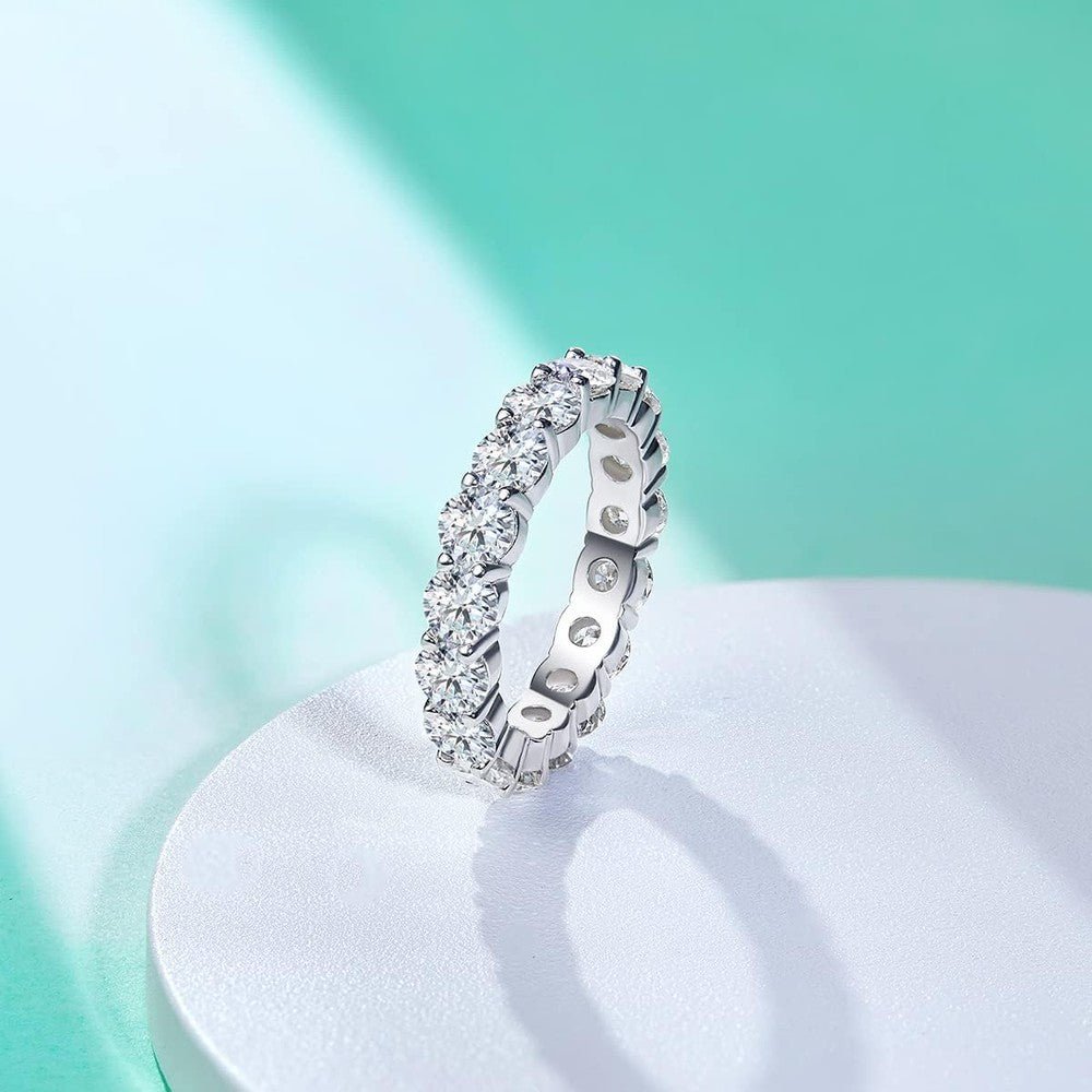 Eternity Ring, Round/Emerald/Princess Cut 5cttw D Color 925 Sterling Silver Wedding Band Rings for Women - Future Jewelry