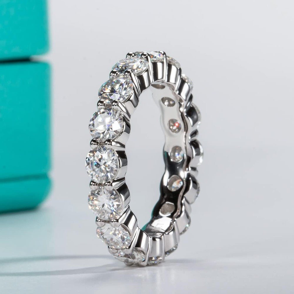 Eternity Ring, Round/Emerald/Princess Cut 5cttw D Color 925 Sterling Silver Wedding Band Rings for Women - Future Jewelry
