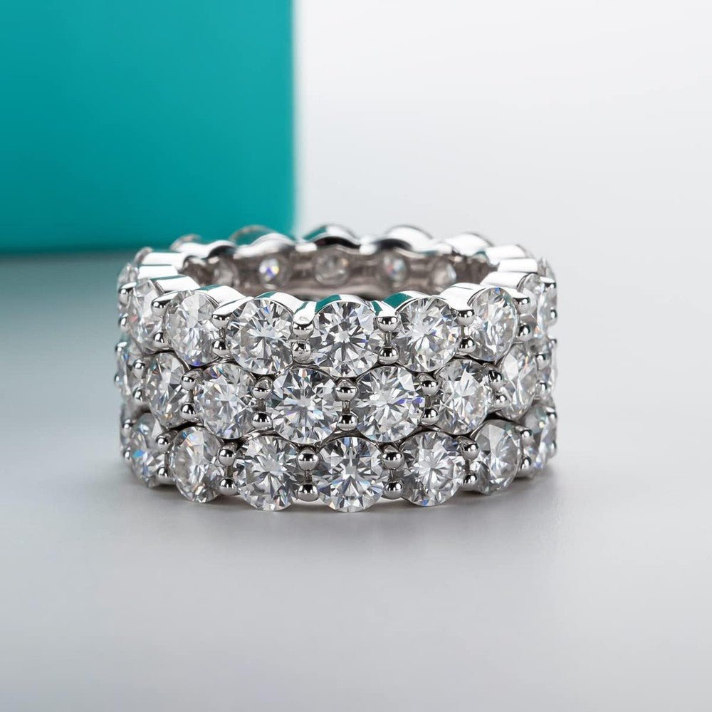 Eternity Ring, Round/Emerald/Princess Cut 5cttw D Color 925 Sterling Silver Wedding Band Rings for Women - Future Jewelry