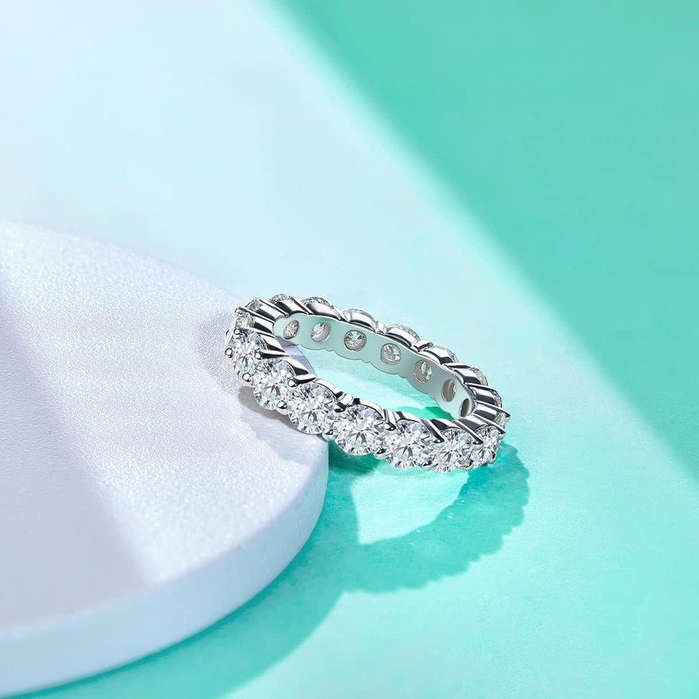 Eternity Ring, Round/Emerald/Princess Cut 5cttw D Color 925 Sterling Silver Wedding Band Rings for Women - Future Jewelry