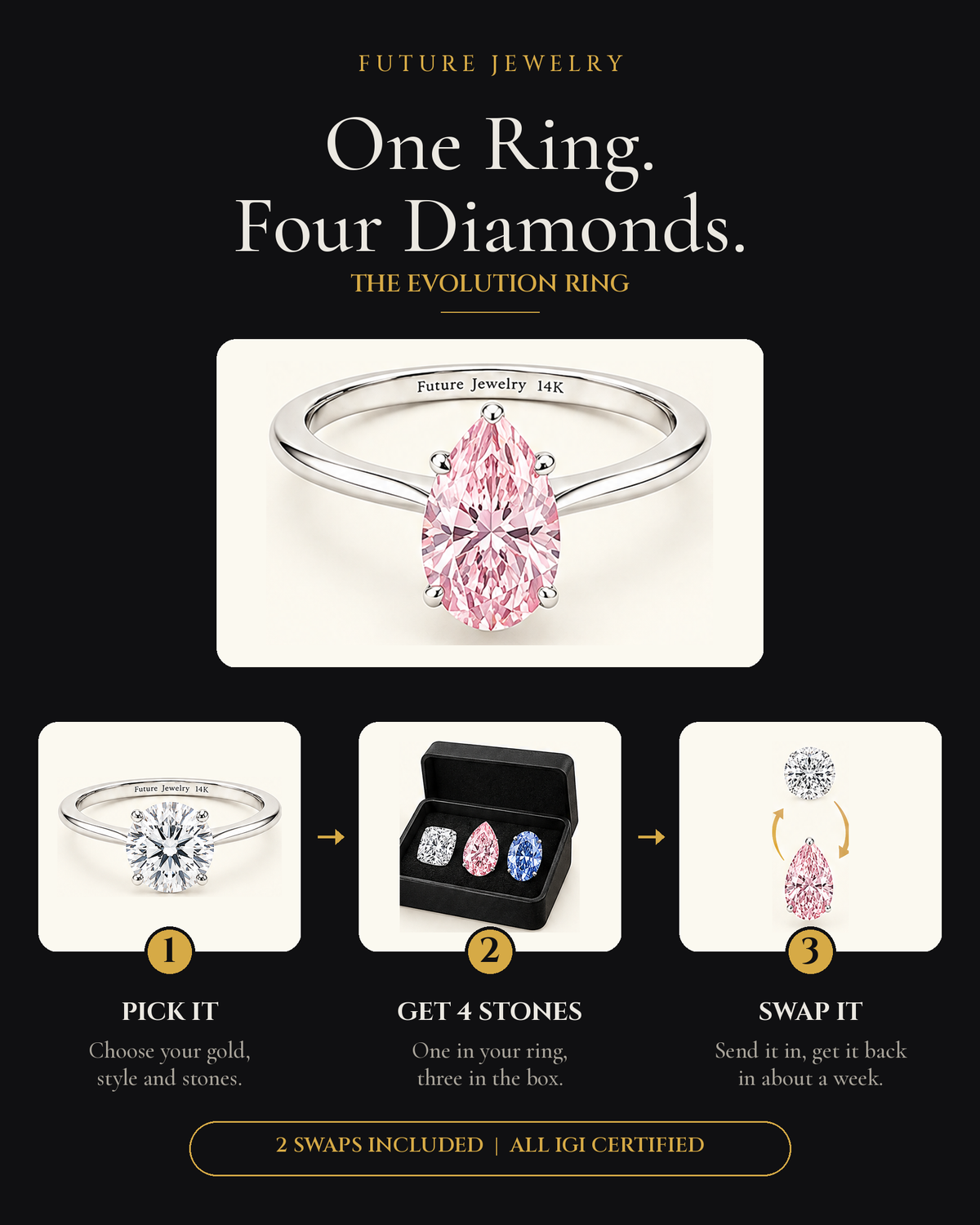 The Evolution Ring | Interchangeable Lab Diamond Engagement Ring
