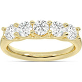 Five Stone Lab Grown Diamond Band, 14K Gold