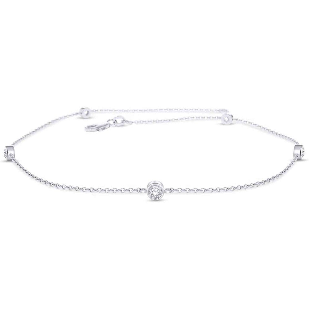 Five Stone Lab Grown Diamond Bracelet in Gold Over Silver - Future Jewelry