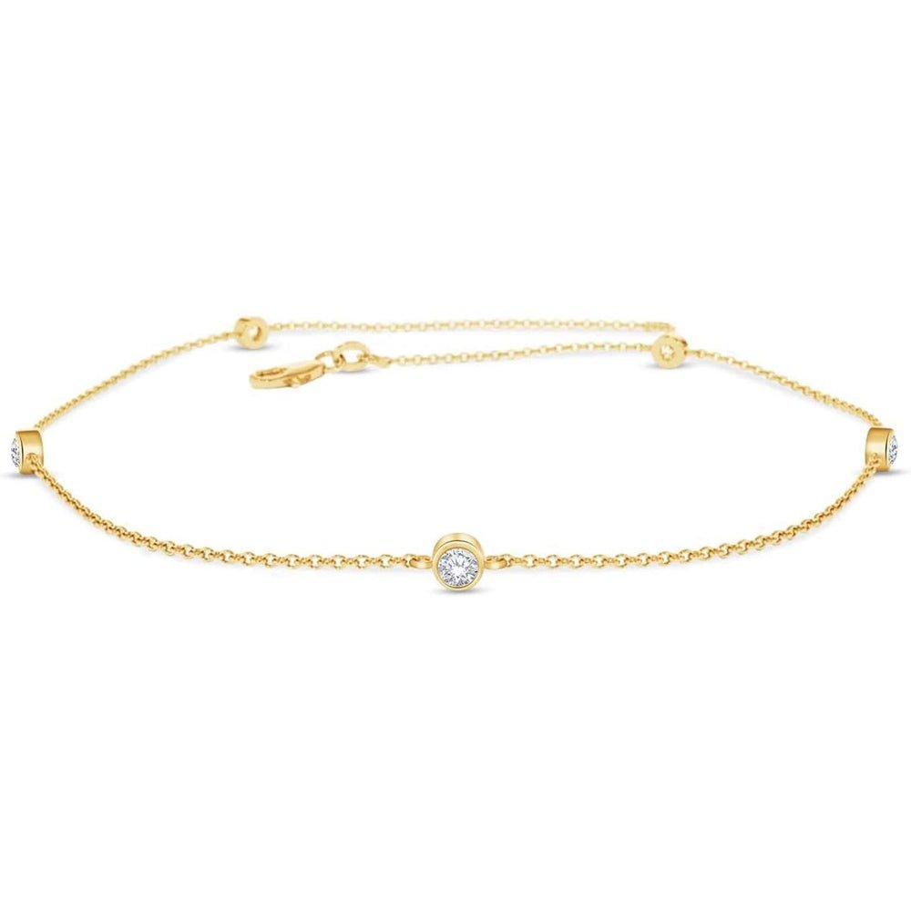 Five Stone Lab Grown Diamond Bracelet in Gold Over Silver - Future Jewelry