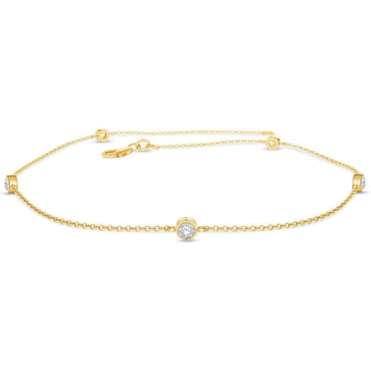 Five Stone Lab Grown Diamond Bracelet in Gold Over Silver - Future Jewelry