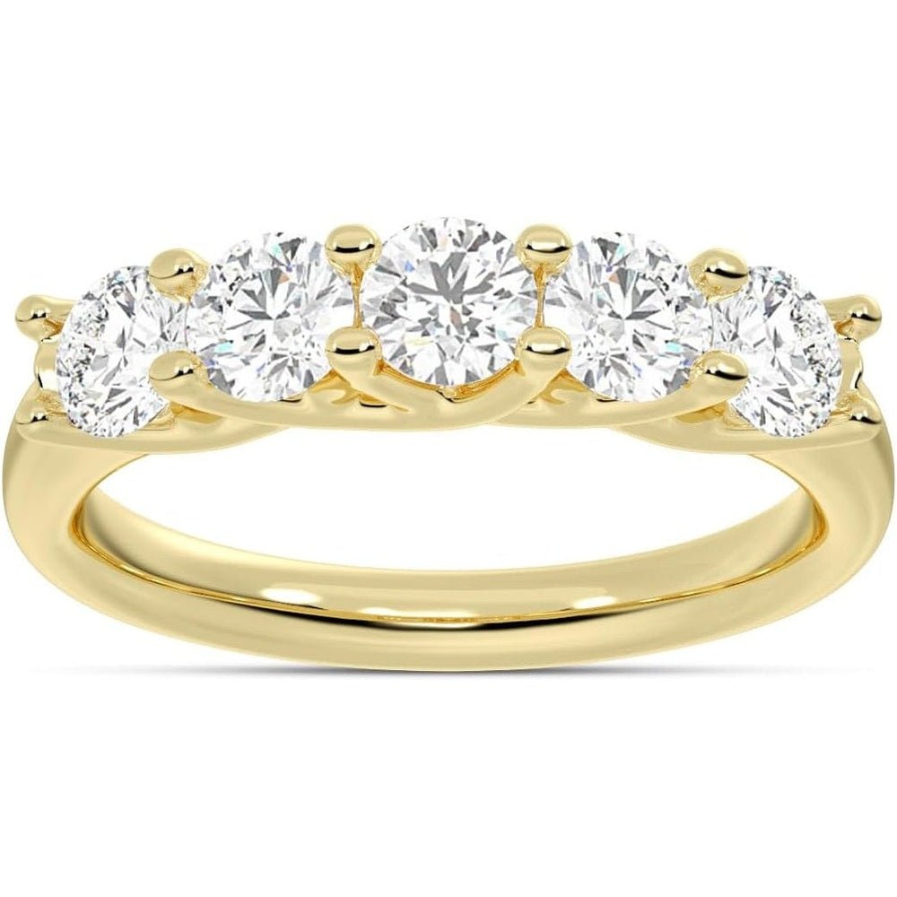 Five Stone Lab Grown Diamond Ring in 14K White Gold - Future Jewelry