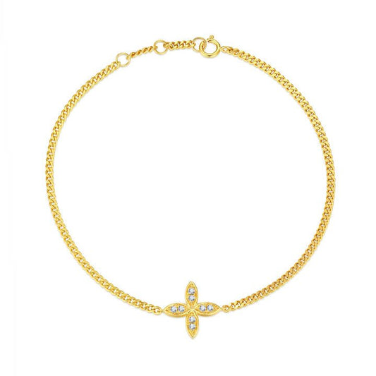 Four Leaf Clover Lab Grown Diamond Bracelet in 18K Gold - Future Jewelry