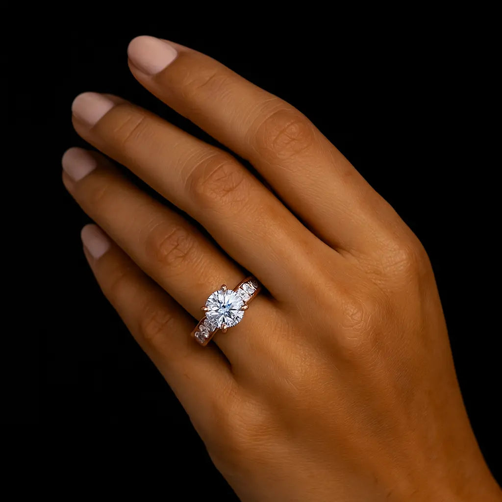3 Carat Diamond Ring Cathedral 14k Gold Lab Diamond Engagement Ring Future Jewelry and Partners