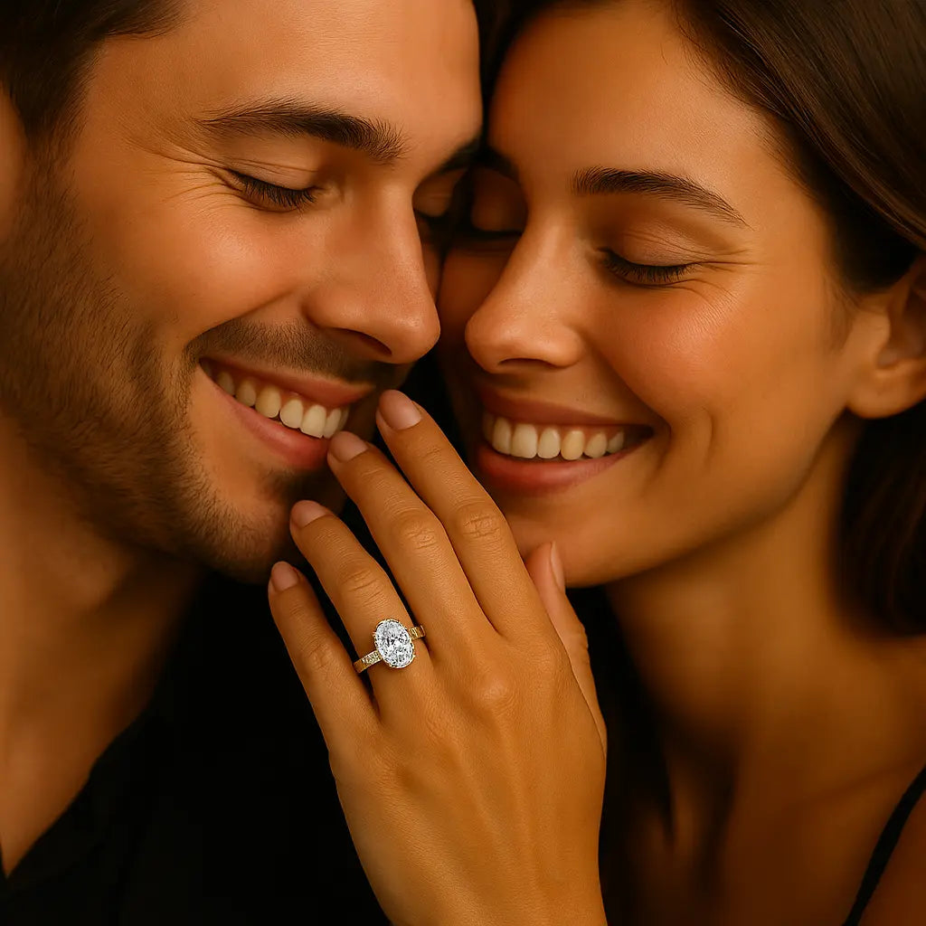 3 Carat Diamond Ring Cathedral 14k Gold Lab Diamond Engagement Ring Future Jewelry and Partners