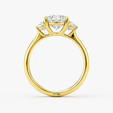 4 Carat Oval Lab Grown Diamond Ring, 14K Yellow Gold