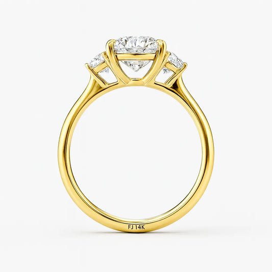 4.00 Carat Oval Lab Grown Diamond Ring in 14K Yellow Gold Future Jewelry