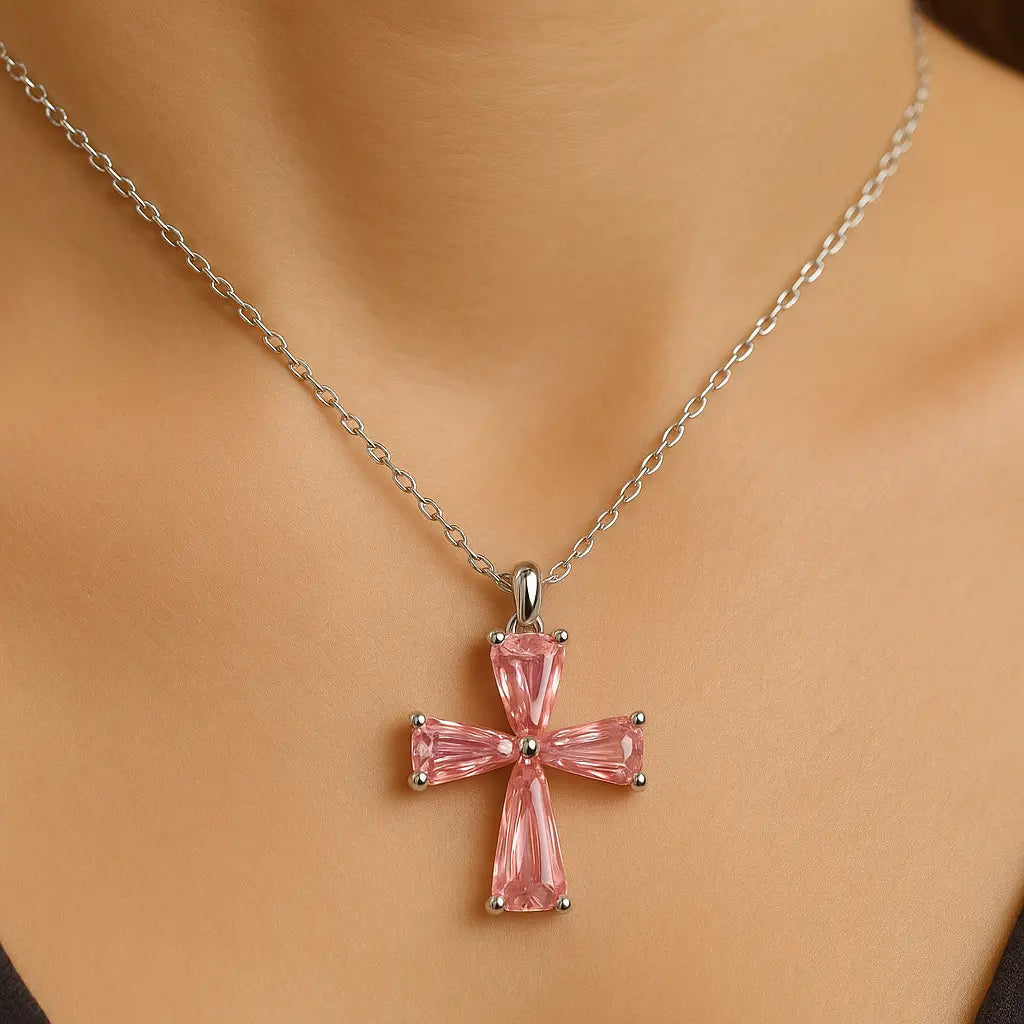 Diamond Cross Necklace or Earrings in White, Yellow, or Pink Gold Future Jewelry