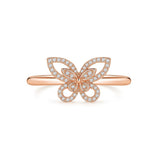 Lab Grown Diamond Butterfly Engagement Ring, 18K White Gold