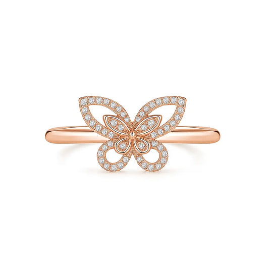 18K White Gold Lab Grown Diamond Butterfly Engagement Ring Future Jewelry