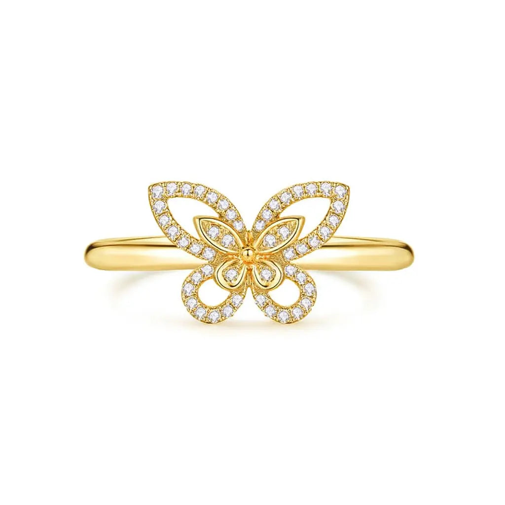 18K White Gold Lab Grown Diamond Butterfly Engagement Ring Future Jewelry
