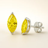 Pear Yellow Lab Grown Diamond Earrings, 14K Gold