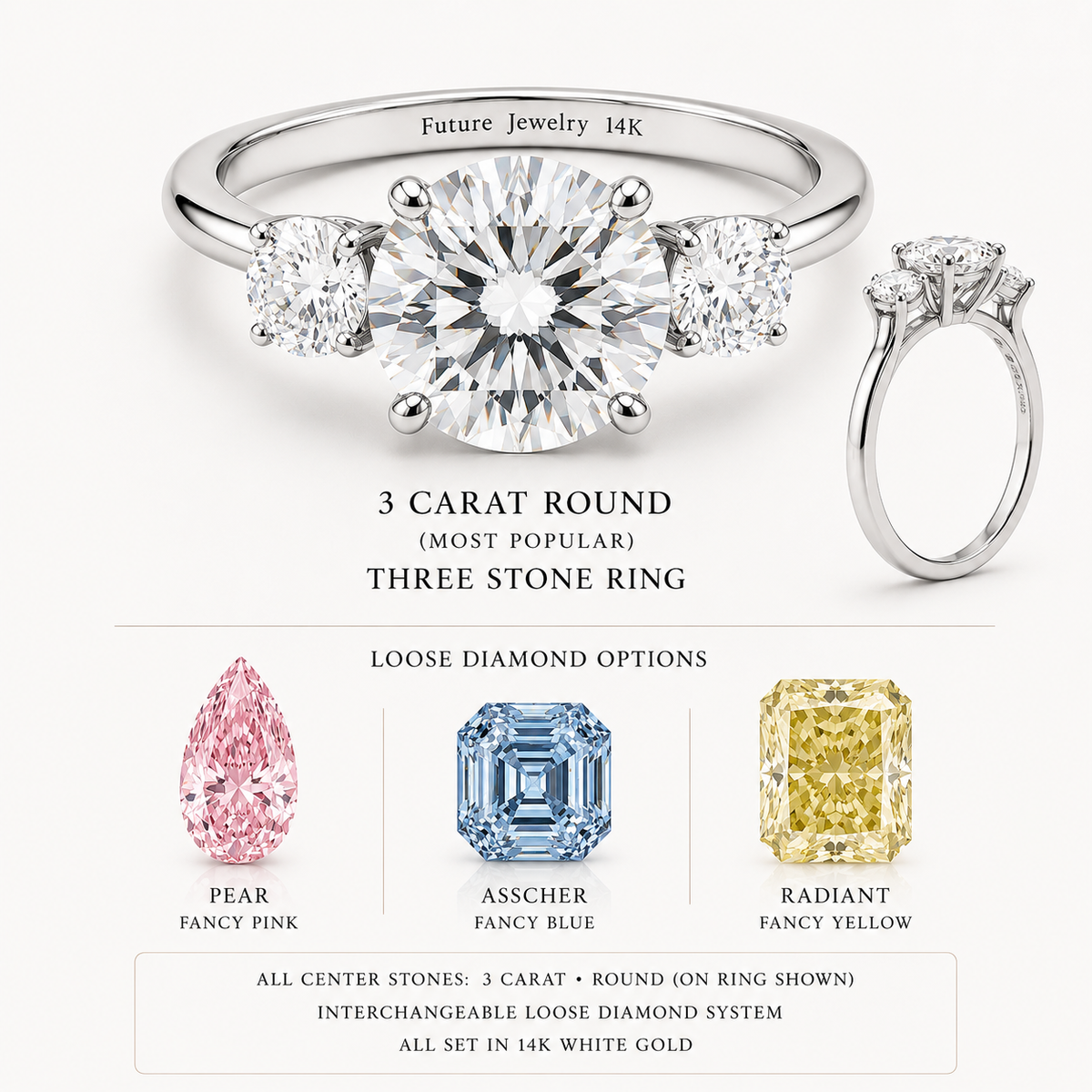The Evolution Ring, Interchangeable Lab Diamond Engagement Ring - Future Jewelry