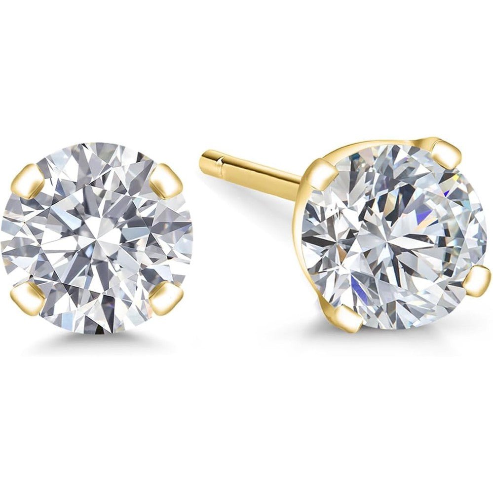 Gem Stone King 0.20 to 1.50 Carat 14K Gold Lab Grown Diamond Stud Earrings | Gold Earrings For Women Men | F - G Color | VS1 - VS2 Clarity - Future Jewelry