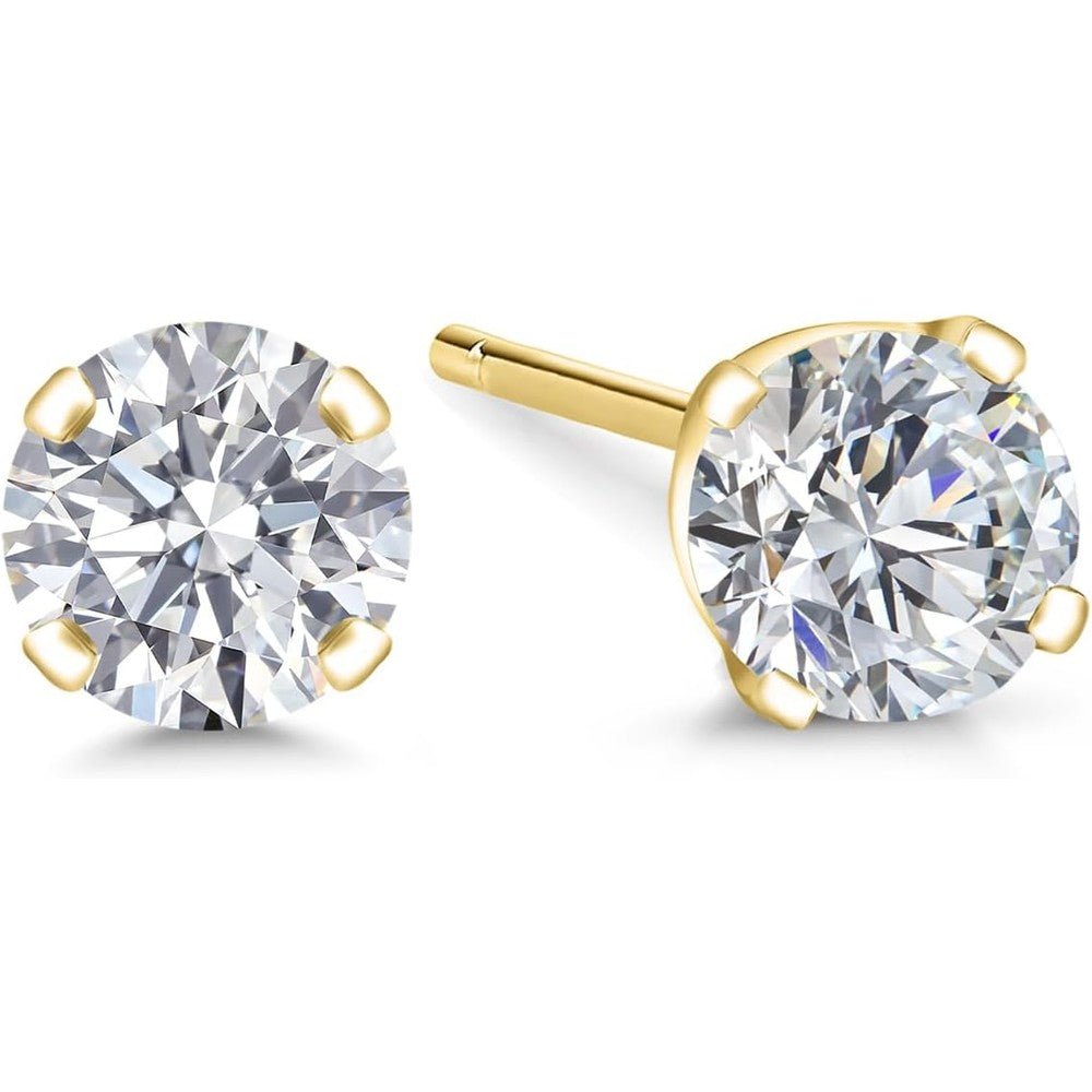 Gem Stone King 0.20 to 1.50 Carat 14K Gold Lab Grown Diamond Stud Earrings | Gold Earrings For Women Men | F - G Color | VS1 - VS2 Clarity - Future Jewelry