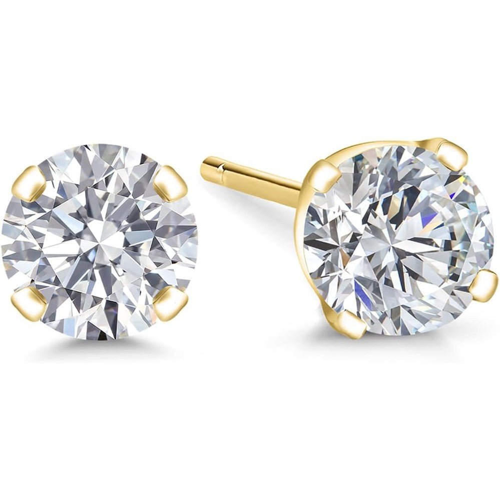 Gem Stone King 0.20 to 1.50 Carat 14K Gold Lab Grown Diamond Stud Earrings | Gold Earrings For Women Men | F - G Color | VS1 - VS2 Clarity - Future Jewelry