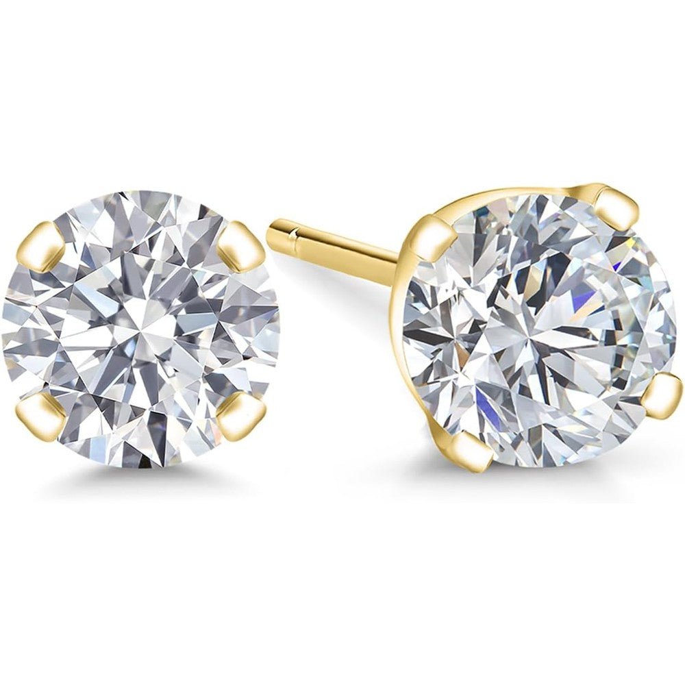 Gem Stone King 0.20 to 1.50 Carat 14K Gold Lab Grown Diamond Stud Earrings | Gold Earrings For Women Men | F - G Color | VS1 - VS2 Clarity - Future Jewelry