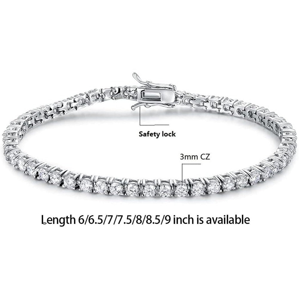 Gemsme 18K White/Yellow Gold 3.0 lab grown diamond Classic Tennis Bracelet for Women and Men 6 - 9 Inches - Future Jewelry