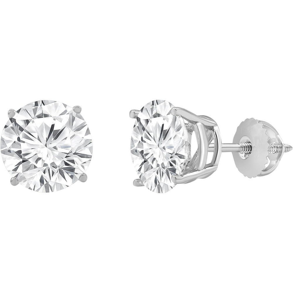 Gold Screw Back Diamond Earrings for Women – Gift Box - Future Jewelry