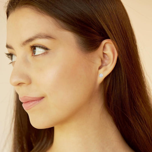 Gold Screw Back Diamond Earrings for Women – Gift Box - Future Jewelry