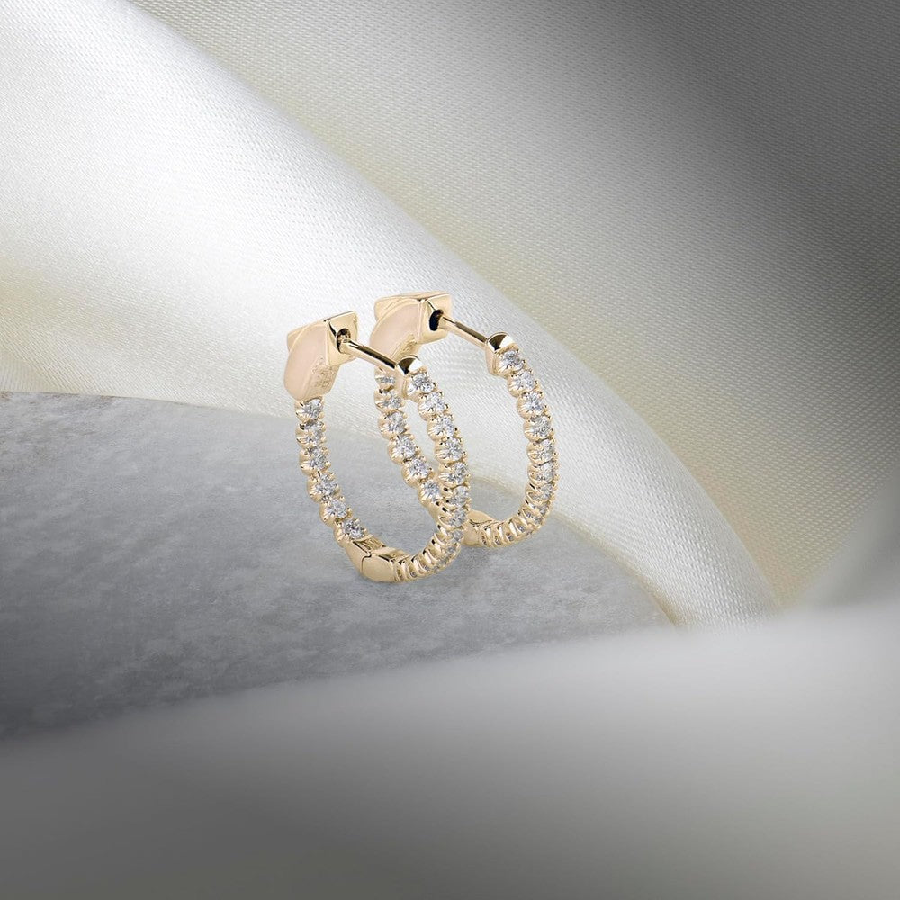 Half Carat Lab Grown Diamond Hoop Earrings in 14K Gold - Future Jewelry