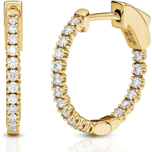 Half Carat Lab Grown Diamond Hoop Earrings in 14K Gold - Future Jewelry