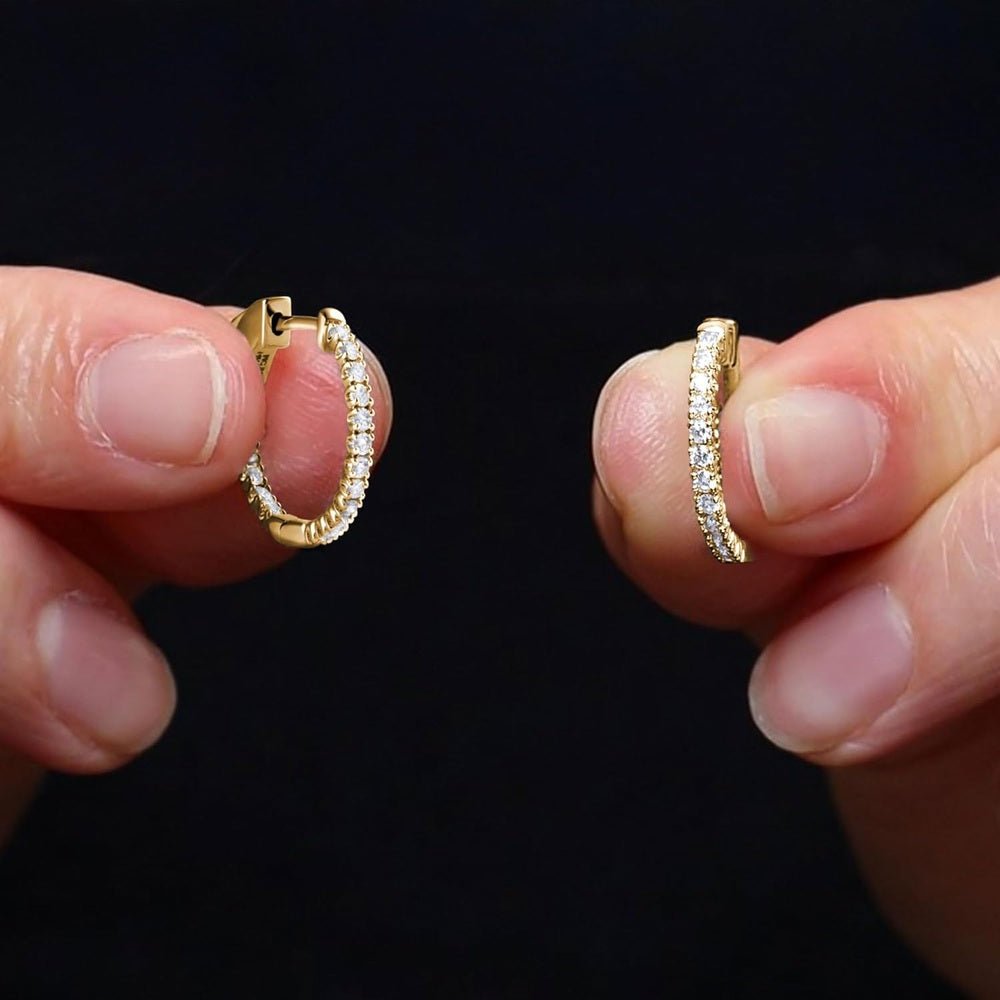 Half Carat Lab Grown Diamond Hoop Earrings in 14K Gold - Future Jewelry