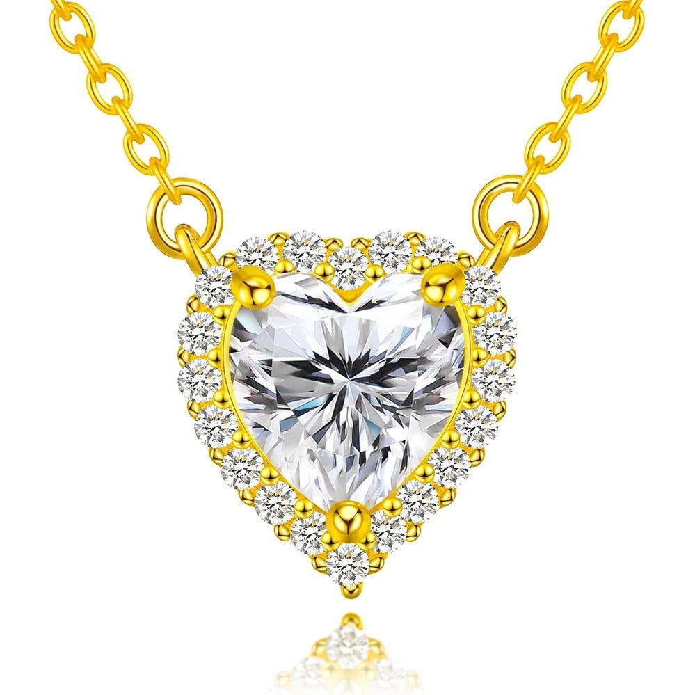 Heart Shaped Diamond Pendant Necklace Lab Created 1CT D Color Flawless 925 Sterling Silver Necklace Women Girls Love Valentine's Gift - Future Jewelry