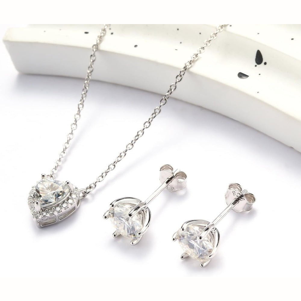 Heart Shaped Diamond Pendant Necklace Lab Created 1CT D Color Flawless 925 Sterling Silver Necklace Women Girls Love Valentine's Gift - Future Jewelry