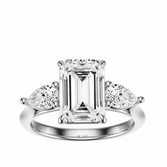 2.50 Carat Emerald Cut Lab Grown Diamond Engagement Ring in 14K White Gold - Future Jewelry