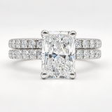 3.13 Carat Radiant Cut Lab Grown Diamond Engagement Ring, 14K White Gold