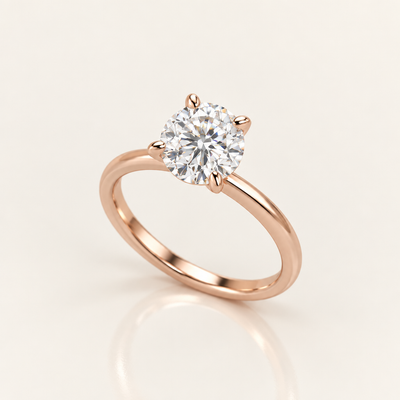 Lab Grown Diamond Solitaire Ring, Rose Gold