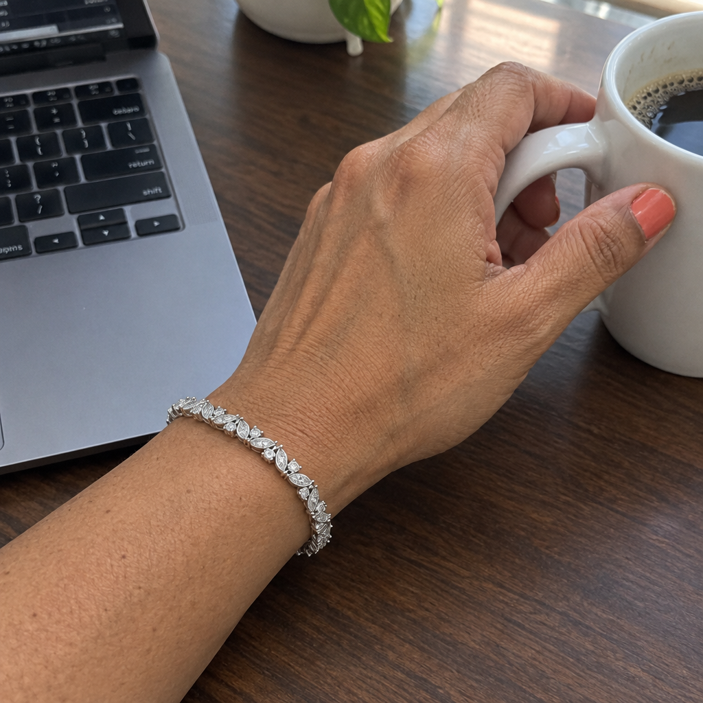 10 Carat Lab Grown Diamond Tennis Bracelet in White Gold - Future Jewelry