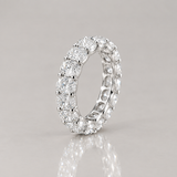 Oval Lab Grown Diamond Eternity Ring, White Gold