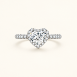 Heart Lab Grown Diamond Engagement Ring, 18K White Gold