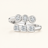 Emerald Cut Lab Grown Diamond Engagement Ring, 14K or 18K White Gold
