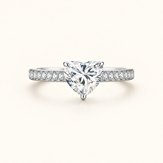 White Gold Heart Cut Lab Grown Diamond Engagement Ring in white gold - Future Jewelry