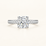 Cushion Lab Grown Diamond Engagement Ring, 18K White Gold