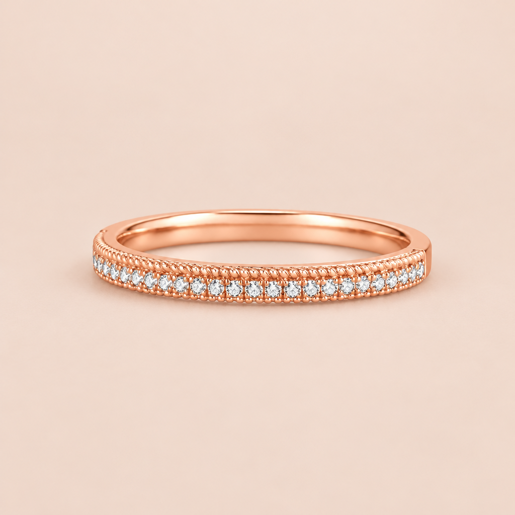 18K Rose Gold Lab Grown Diamond Eternity Wedding Ring in 18K Rose Gold - Future Jewelry