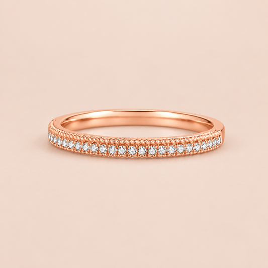 18K Rose Gold Lab Grown Diamond Eternity Wedding Ring in 18K Rose Gold - Future Jewelry