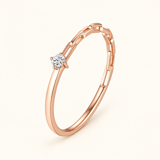 18K Rose Gold Mini Lab Grown Diamond Ring for Women in 18K Rose Gold - Future Jewelry
