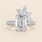 5 Carat Emerald Cut Lab Grown Diamond Ring, 18K Gold