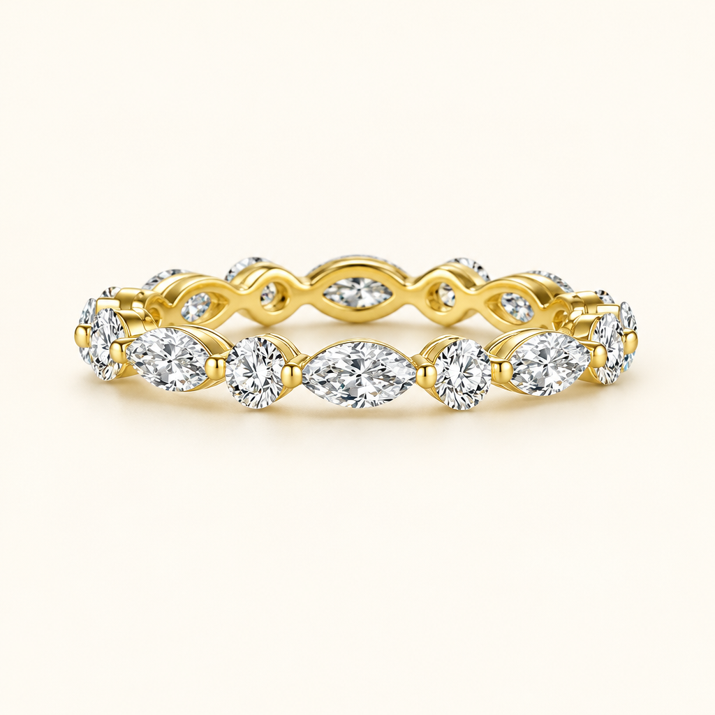 The Timeless Brilliance Band: 18K Gold Lab Grown Diamond Eternity Ring in 18K Yellow Gold - Future Jewelry